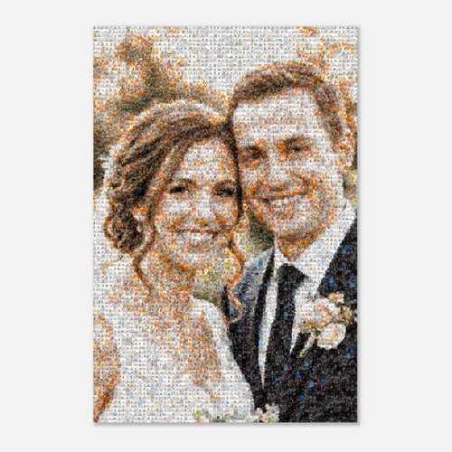 Photo mosaic poster close-up — every tile is one of your real photos