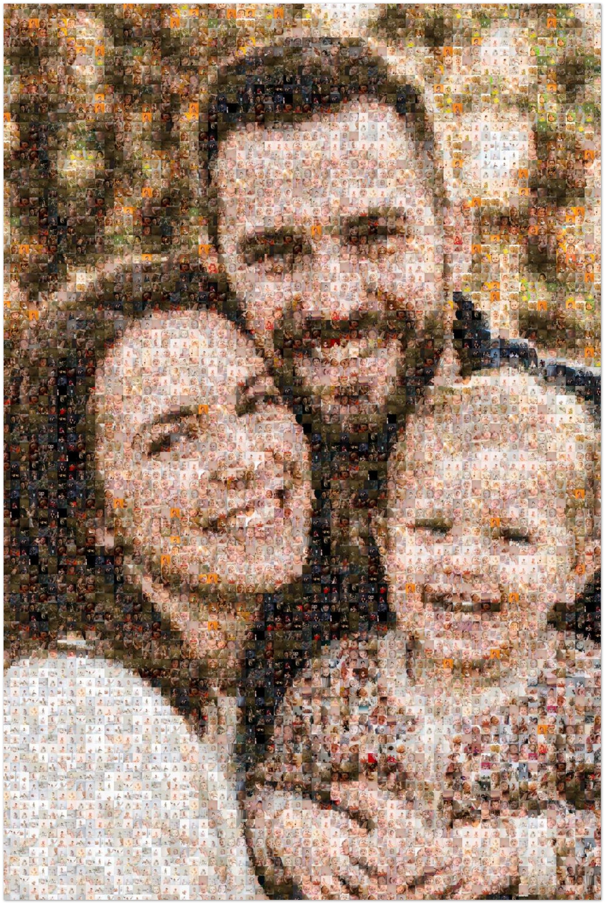 Family photo mosaic poster made from hundreds of your photos — 24×36 in / 60×90 cm
