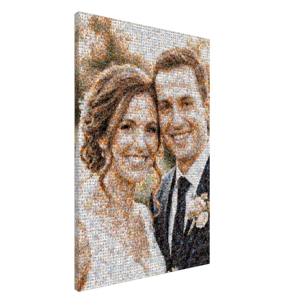 Wedding photo mosaic canvas, gallery-wrapped — 24×36 in / 60×90 cm
