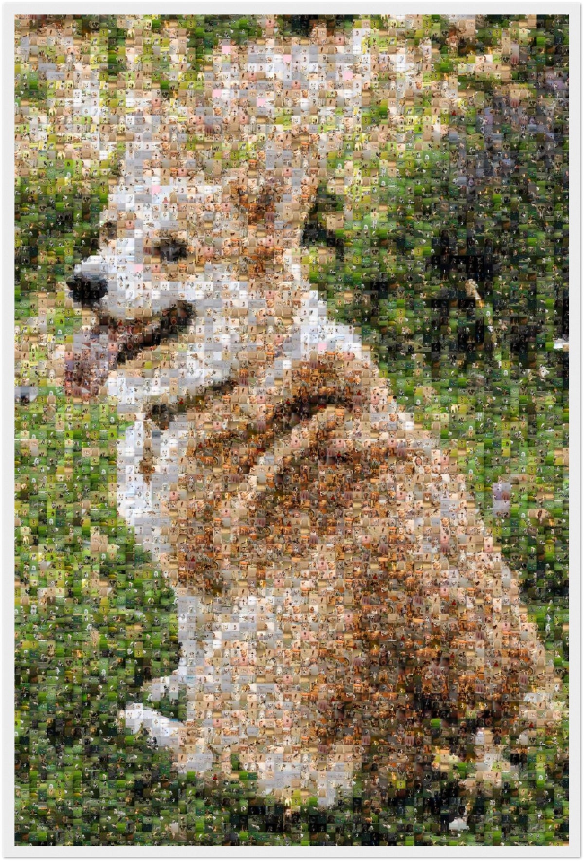 Photo mosaic framed poster — white frame