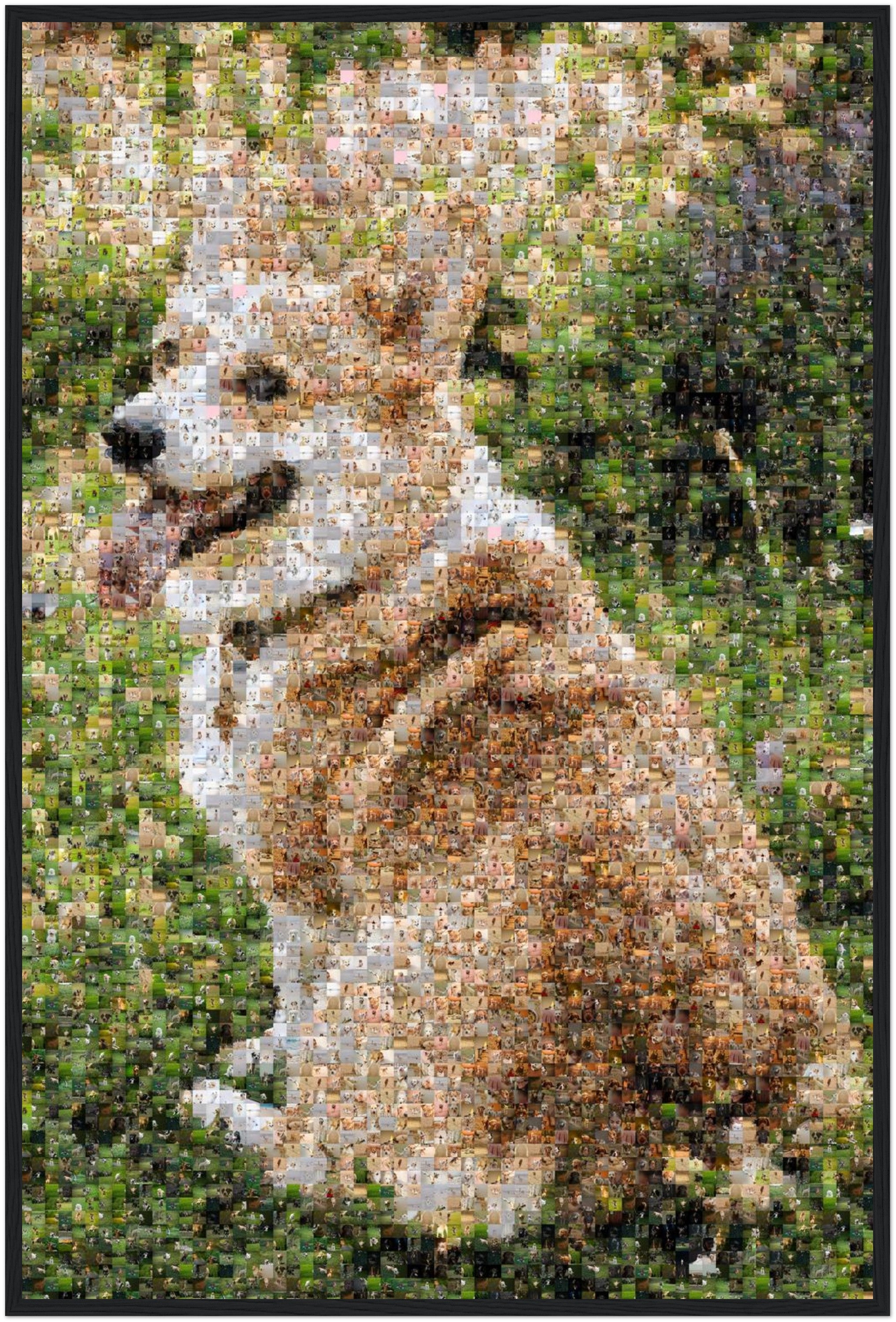 Photo mosaic framed poster — black frame
