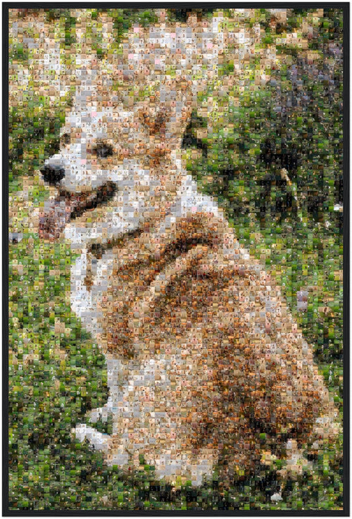 Photo mosaic framed poster — black frame